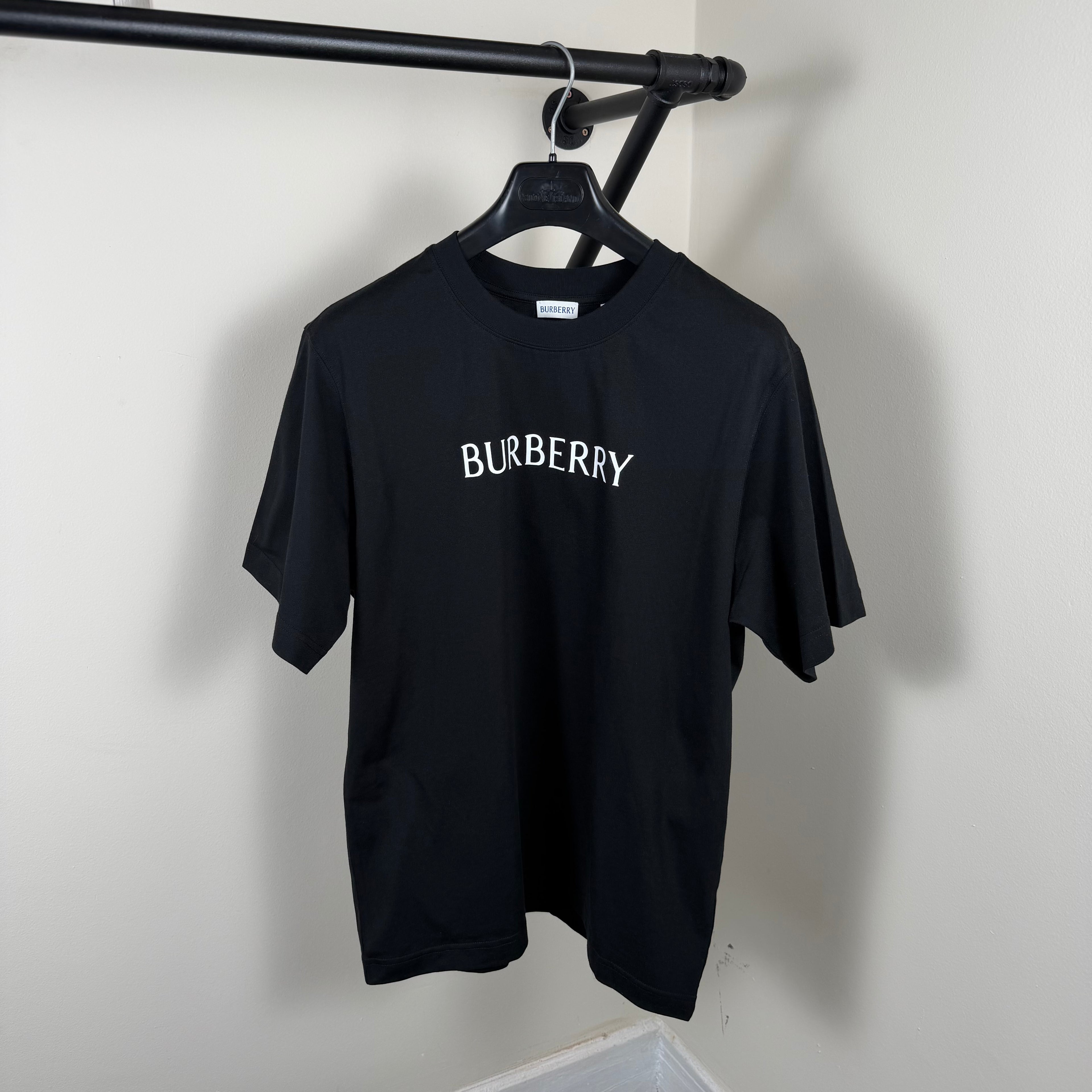 Burberry Black Spellout T-Shirt - Medium 21.5’’