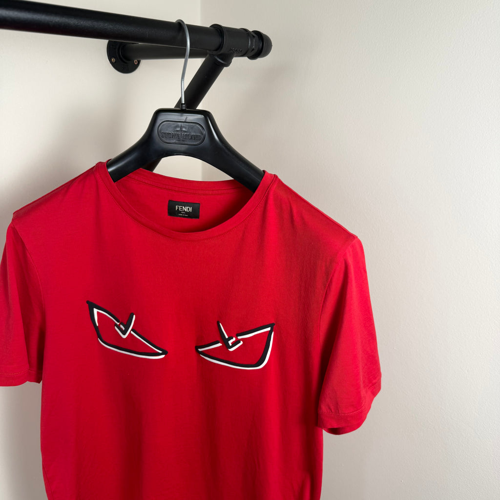 Fendi Bug Eye Red T-Shirt - Medium 19’’