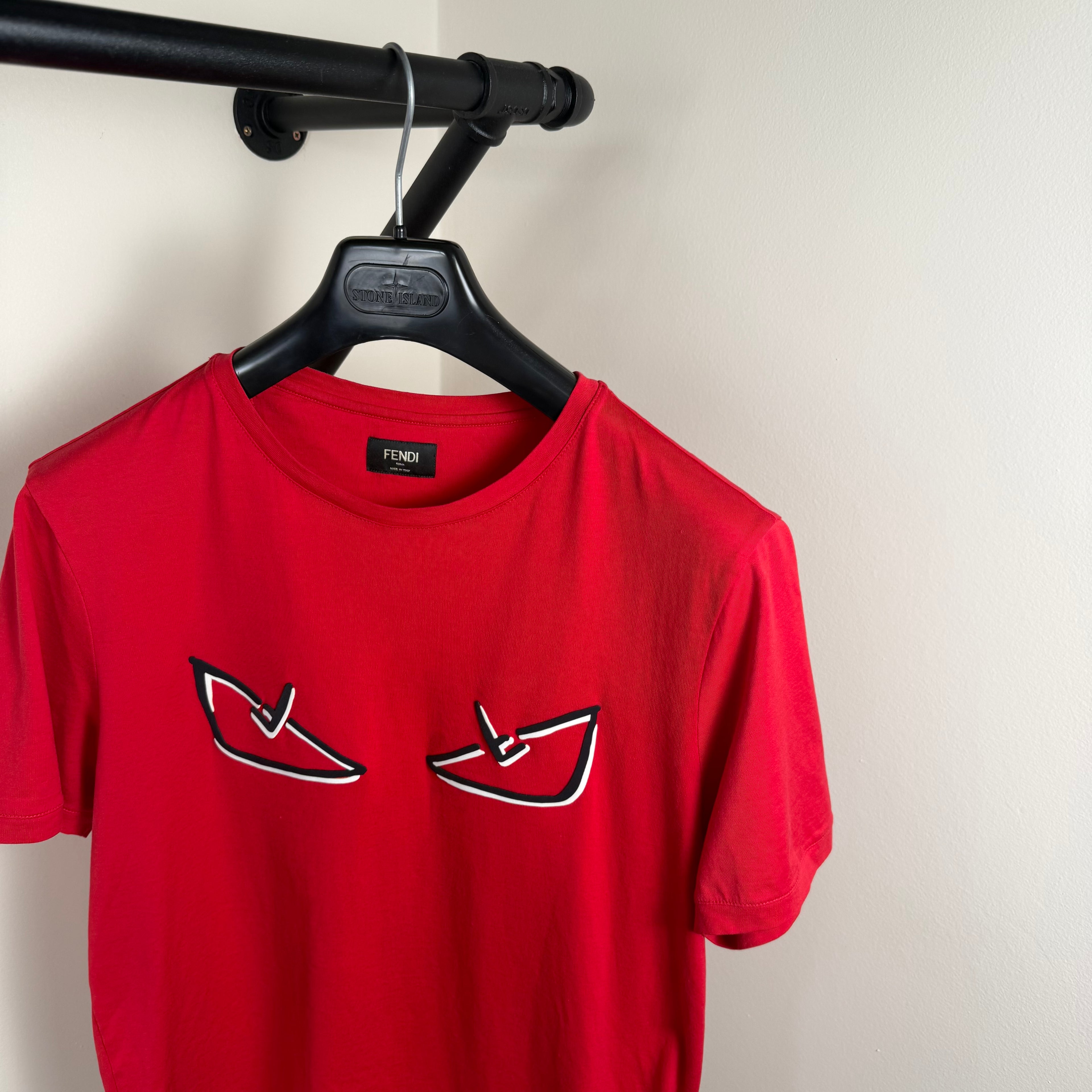Fendi Bug Eye Red T-Shirt - Medium 19’’