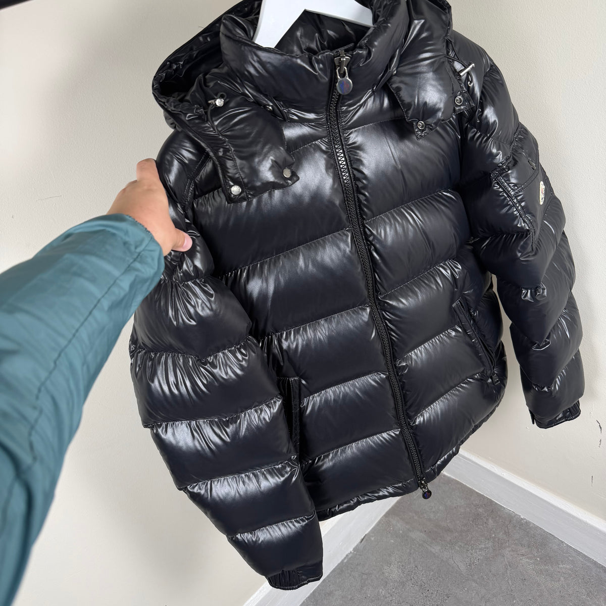 Moncler Maya Giubbotto Black Jacket - 4 (Large 23.5’’)