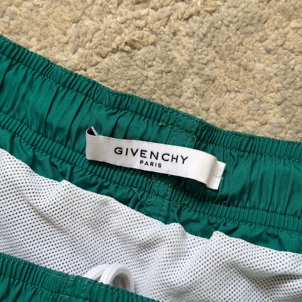Givenchy Paris Teal Blue Swimming Shorts - Small (30W)