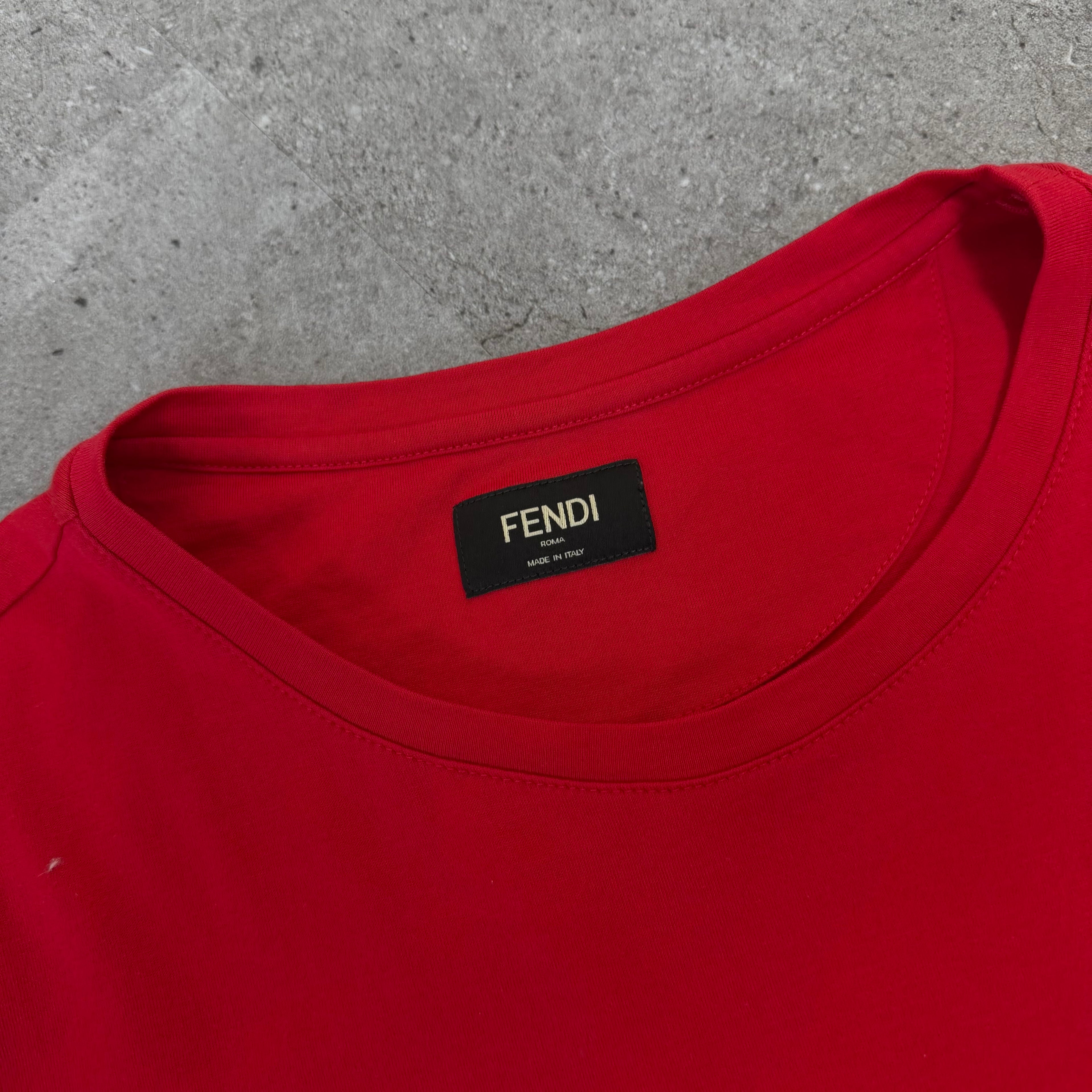 Fendi Bug Eye Red T-Shirt - Medium 19’’