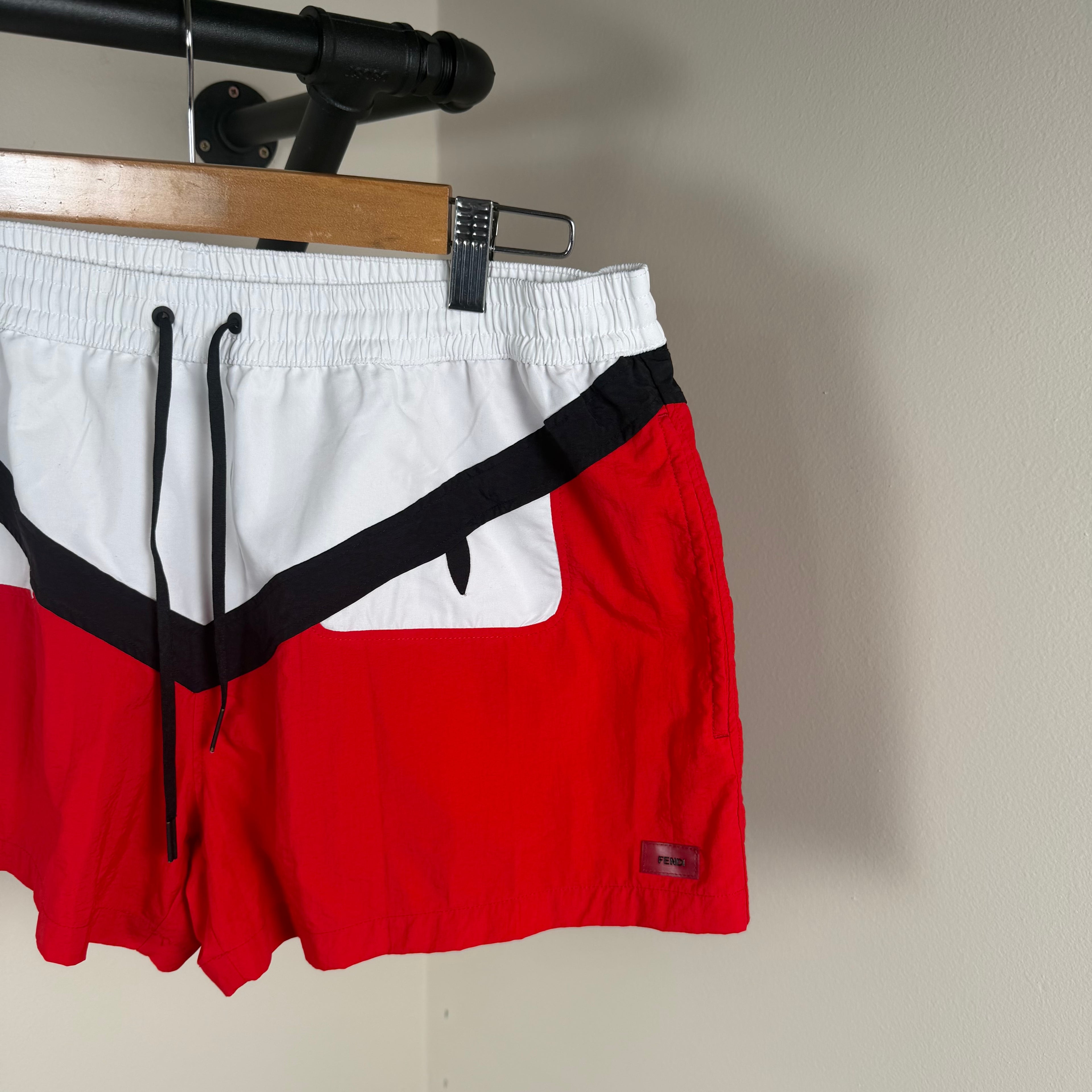 Fendi Bug Eye Red Swimming Shorts - Large
