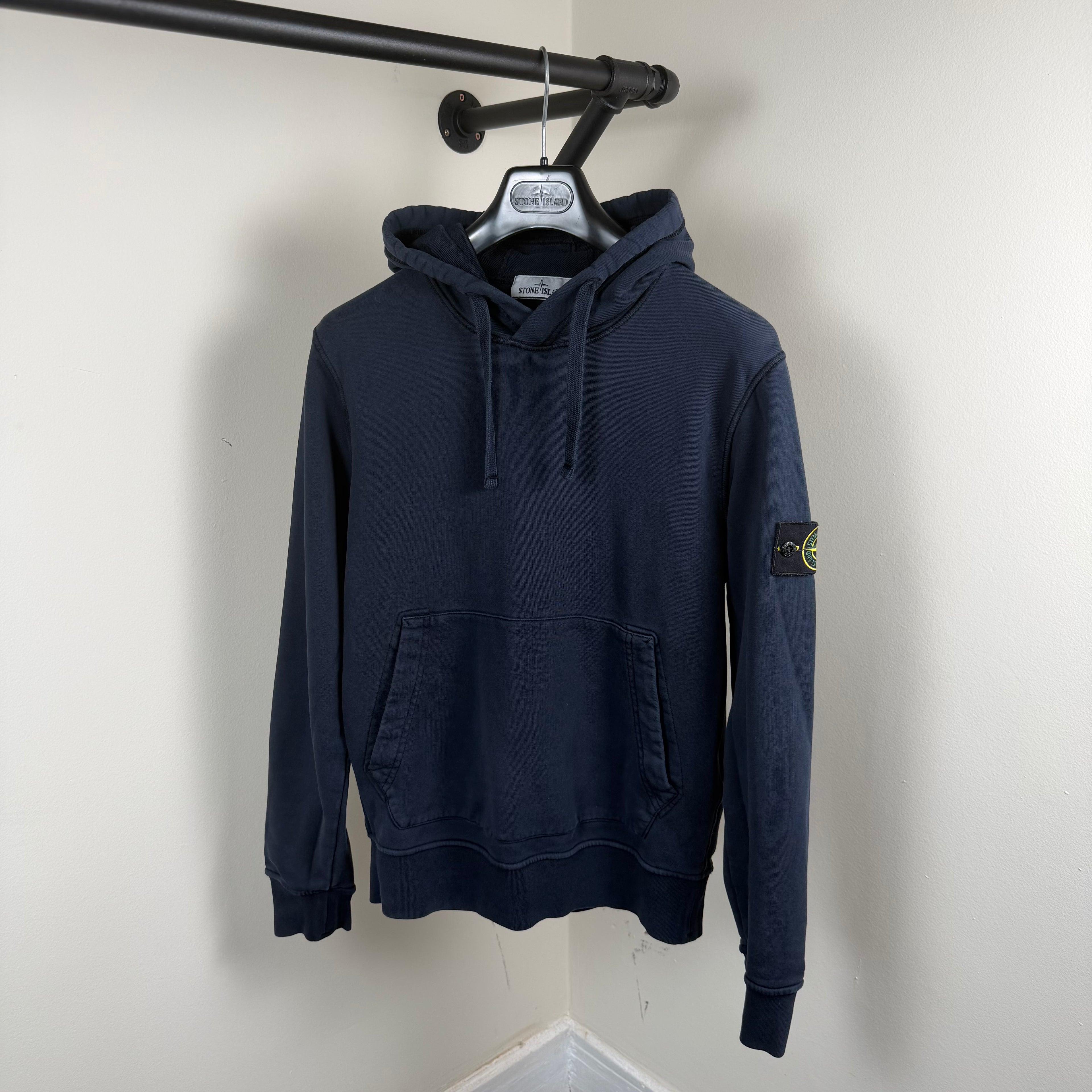 Stone Island Navy Pullover Hoodie - Small 20.5’’