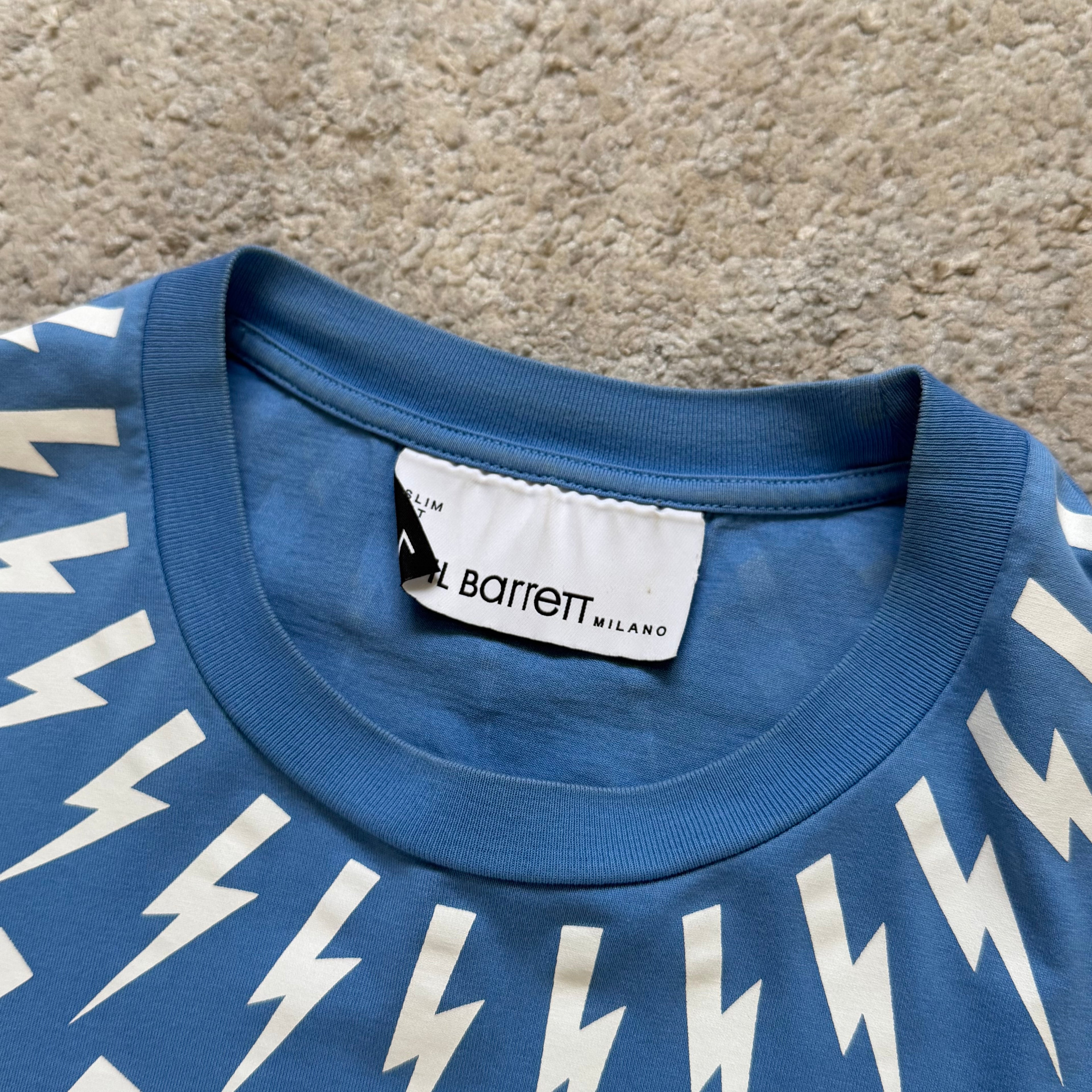 Neil Barrett Lightning Blue T-Shirt - Medium 20.5’’