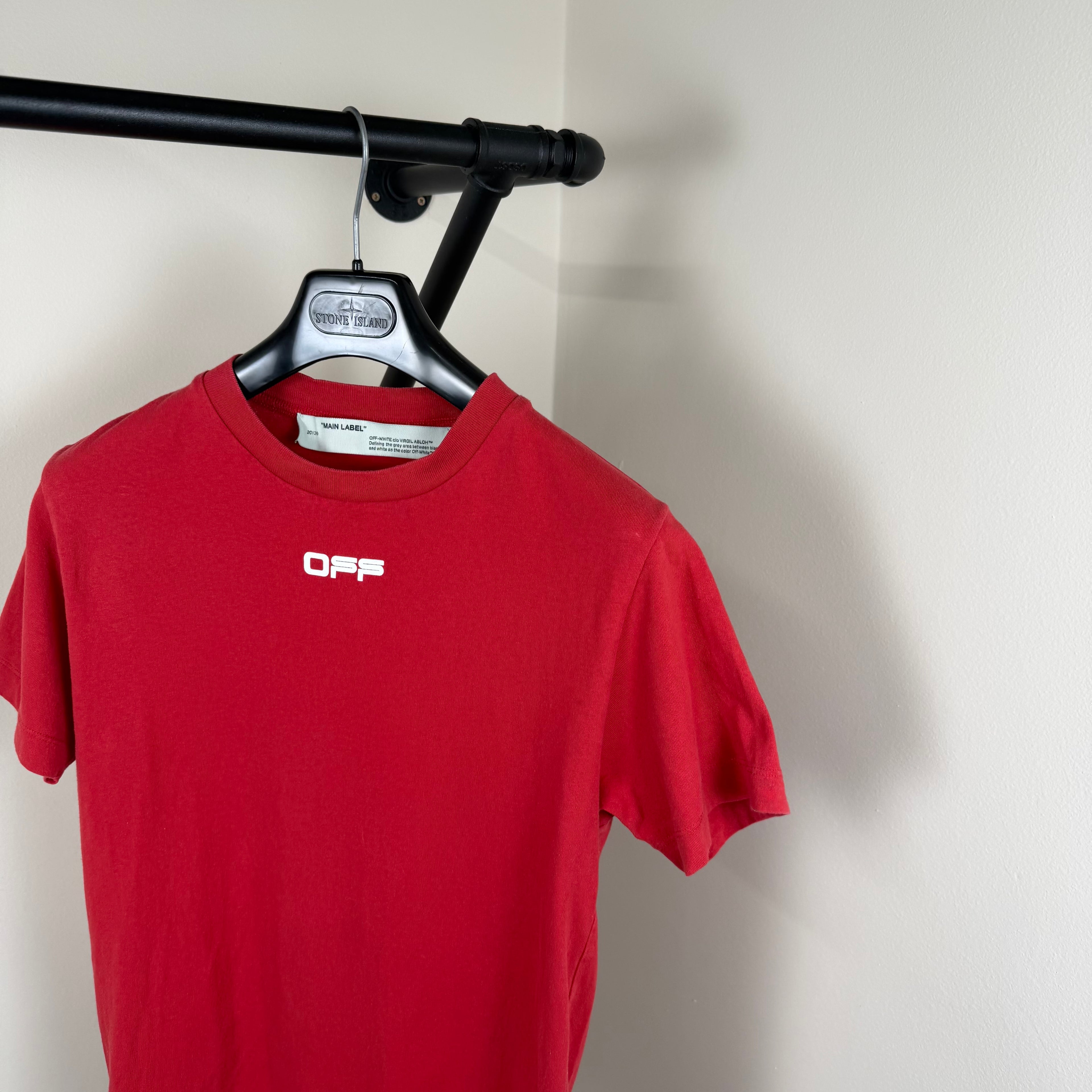 Off White Tape Cross T-Shirt - Small 18’’