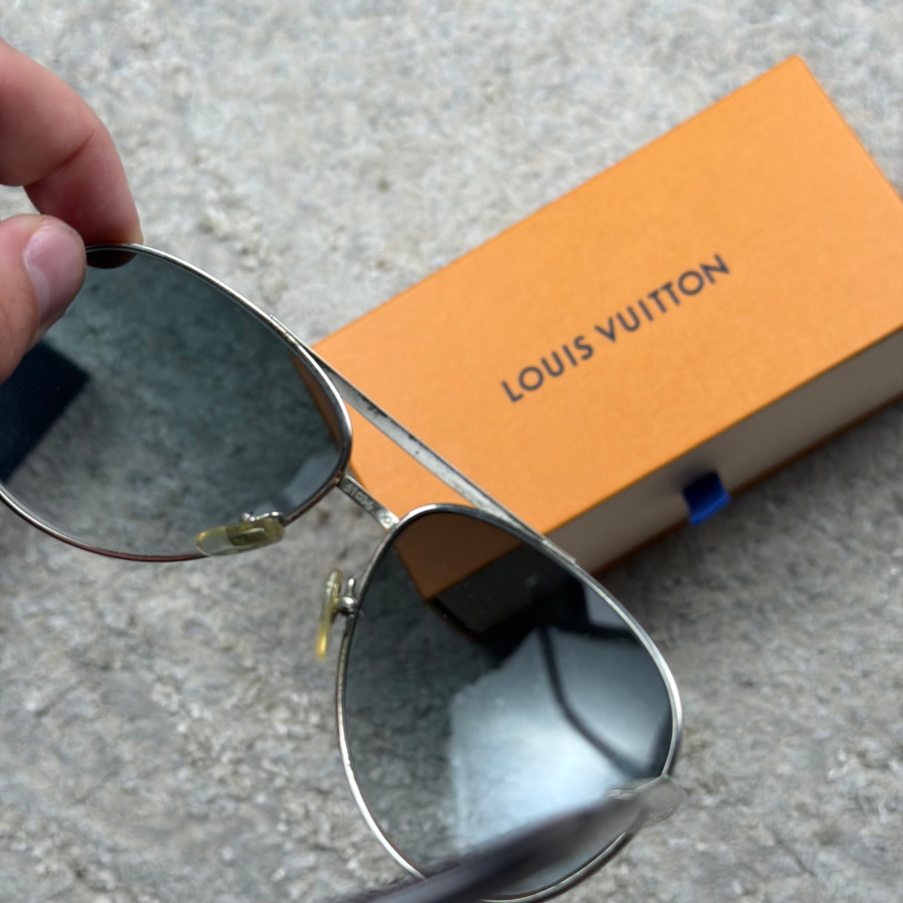 Louis Vuitton Aviator Sunglasses Silver