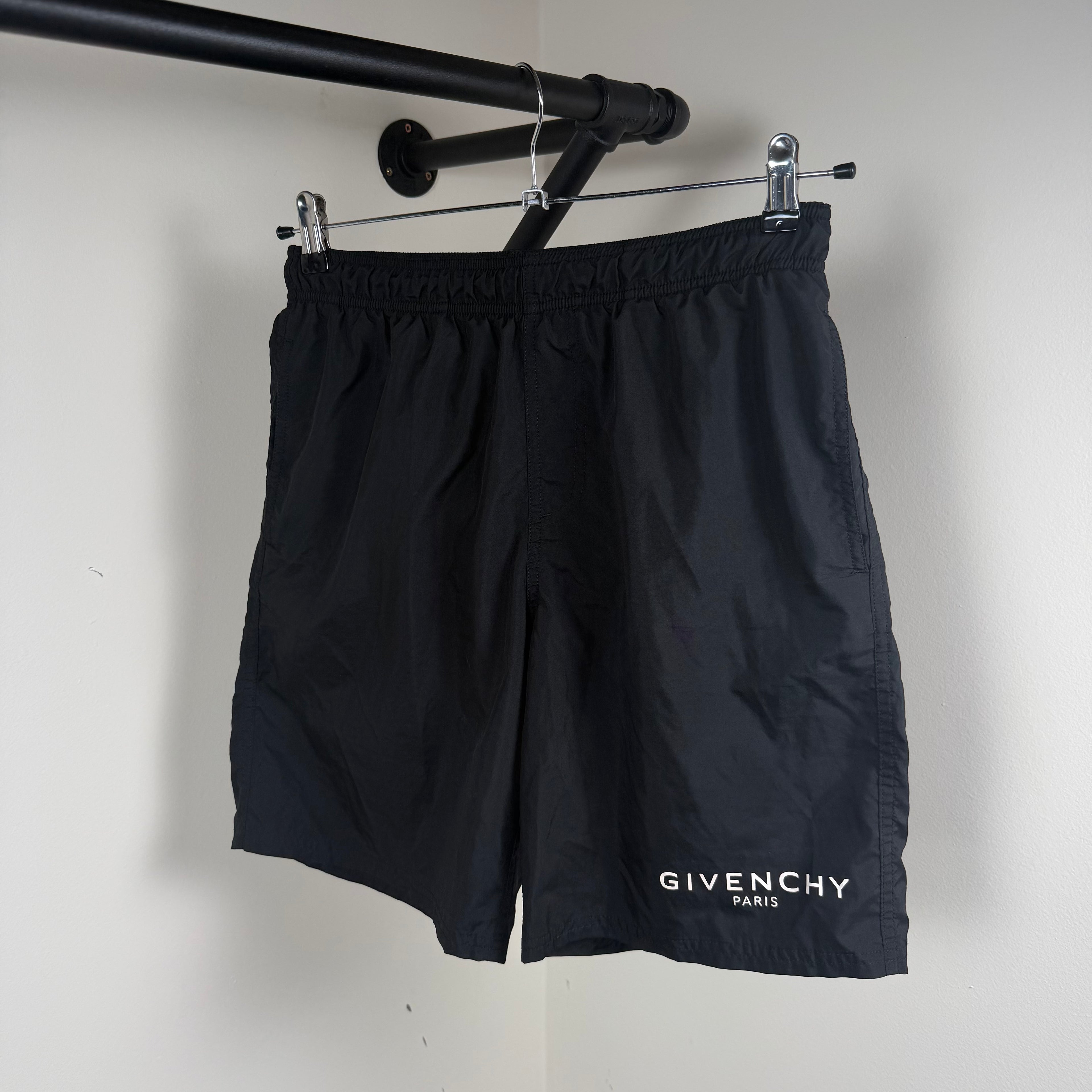 Givenchy Black Spell Out Swimming Shorts - Medium