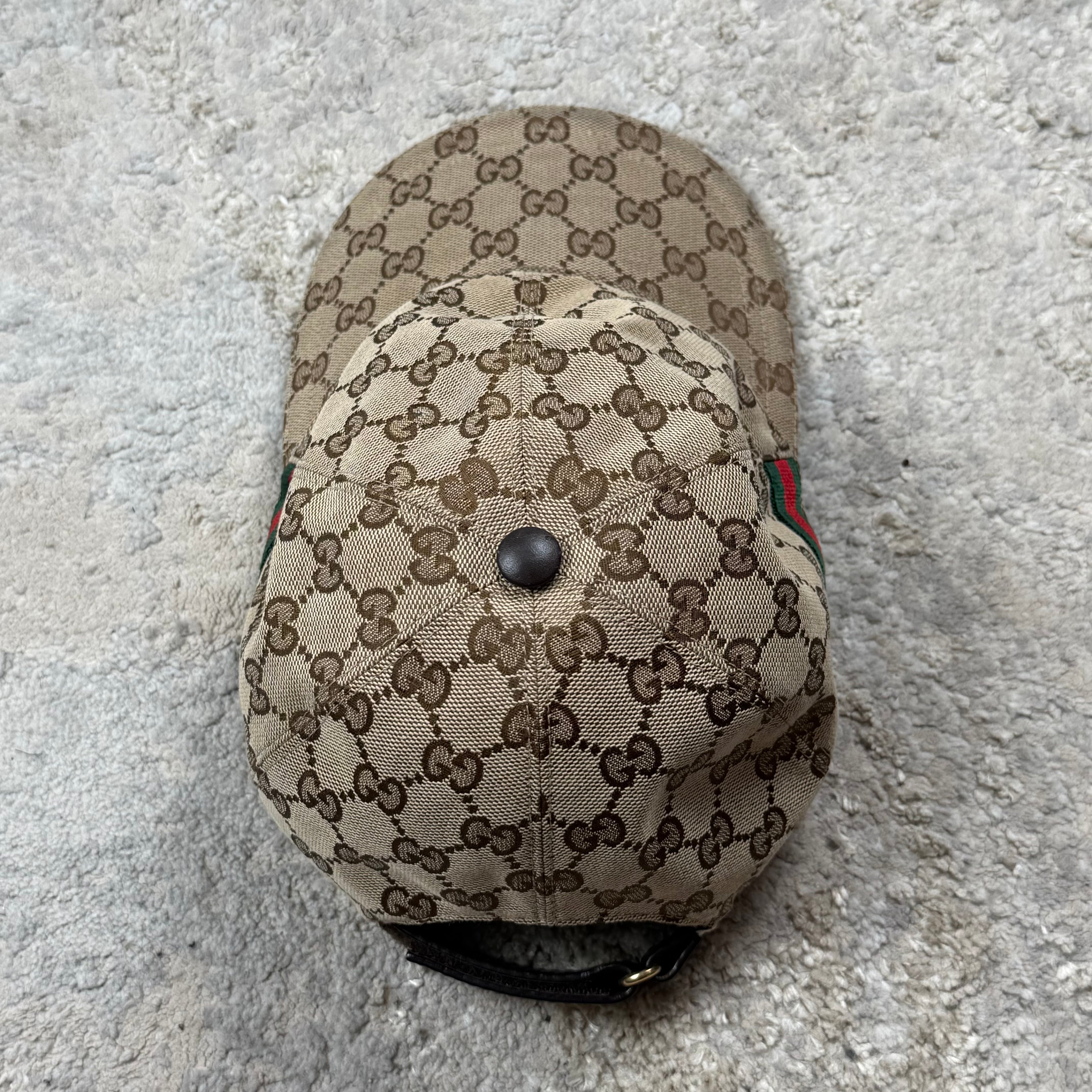 Gucci GG Biege Monogram Baseball Cap - Large (59cm)