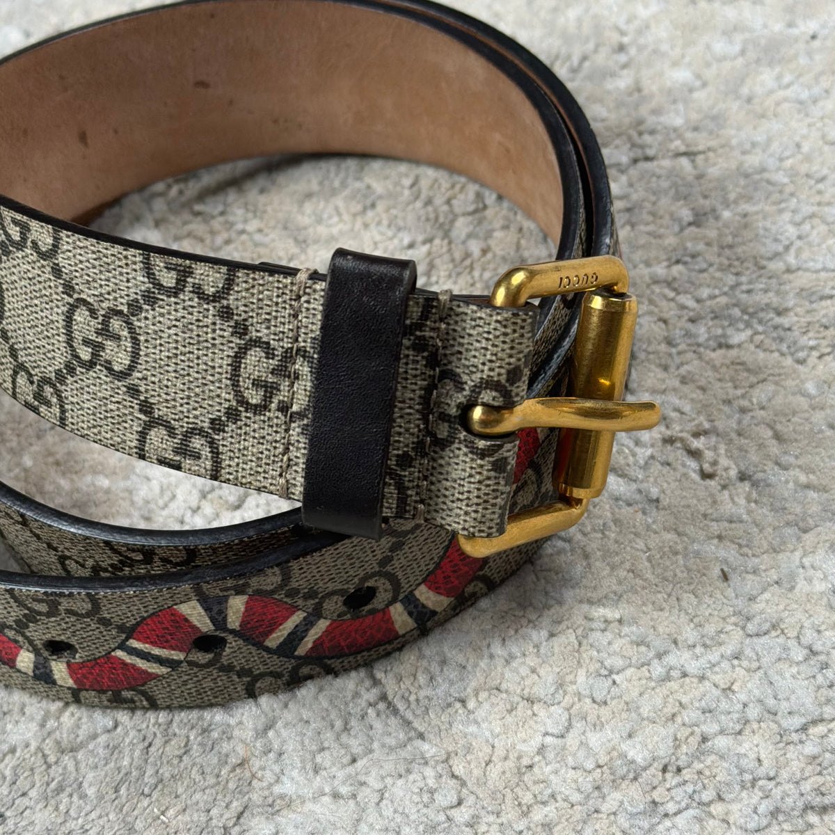 Gucci GG Supreme Snake Belt - 30W